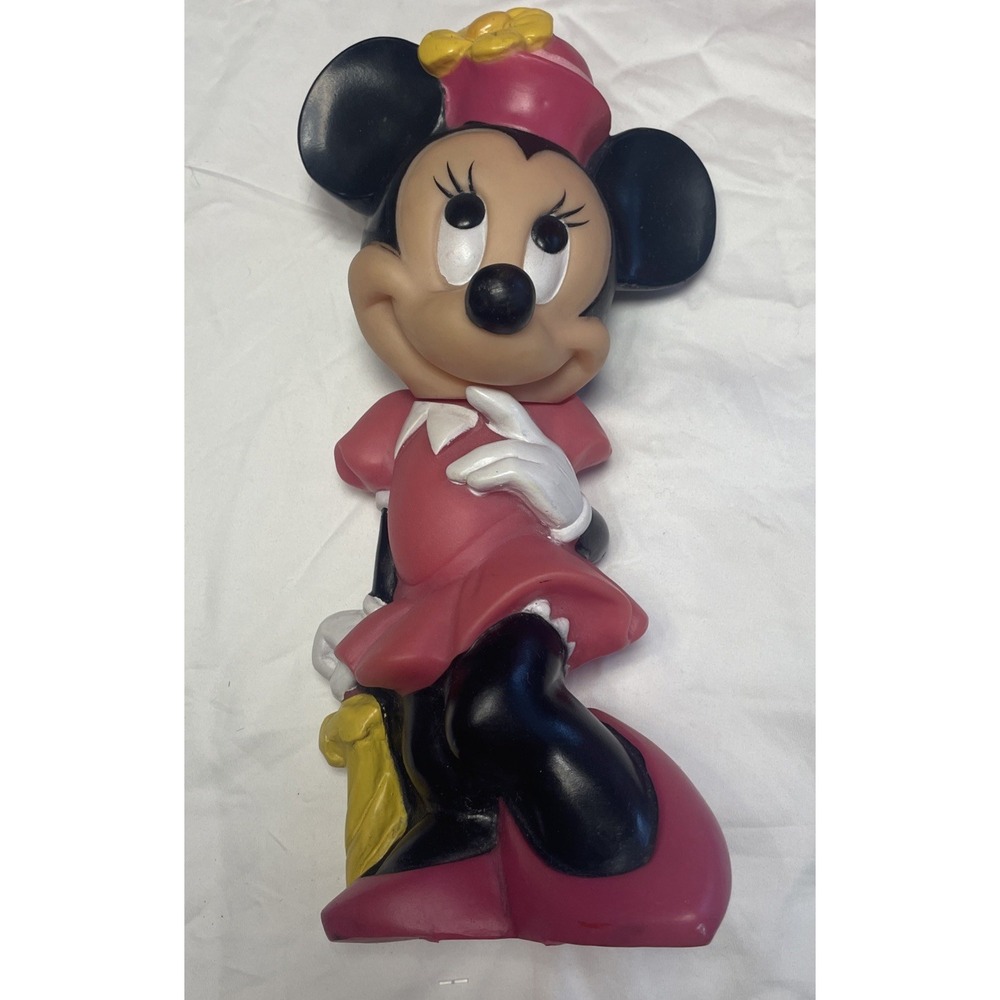 Vintage Minnie Mouse Coin Piggy Bank Plastic The Walt Disney Co 11"